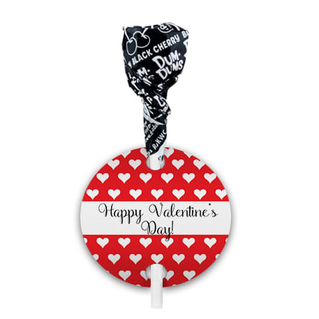 Valentine's Day Little Hearts Dum Dums with Gift Tag (75 pops)