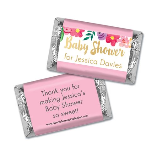 Personalized Bonnie Marcus Baby Shower Fun Floral Mini Wrappers