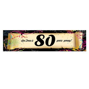 Personalized Birthday Confetti 80th 5 Ft. Banner