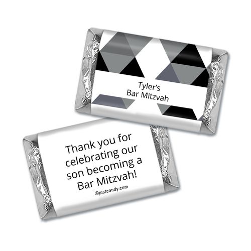 Bar Mitzvah Personalized Hershey's Miniatures Wrappers Triangle Pattern