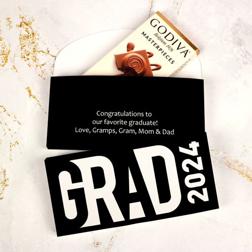 Deluxe Personalized Graduation Grad Bar Godiva Chocolate Bar in Gift Box