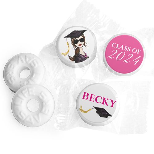 Personalized Bonnie Marcus Gorgeous Grad Brunette Life Savers Mints