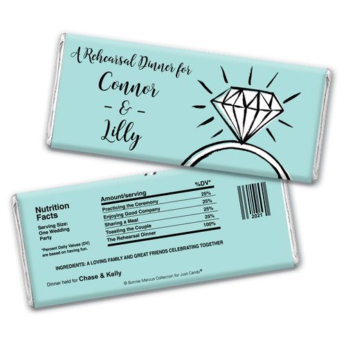 Bonnie Marcus Collection Personalized Chocolate Bar Wrappers Chocolate and Wrapper Last Fling Rehearsal Dinner Favor