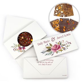 Personalized Wedding Flowering Affection Gourmet Infused Belgian Chocolate Bars (3.5oz)