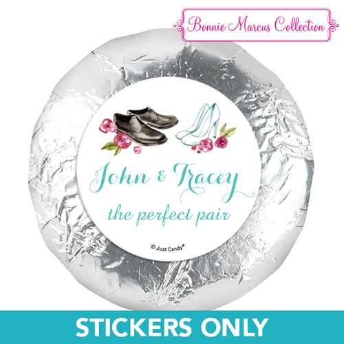 Personalized Engagement Chic Wedding Couple 1.25" Stickers (48 Stickers)