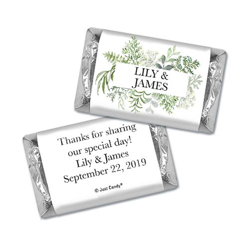 Personalized Wedding Hershey's Miniatures Wrappers Botanical Love