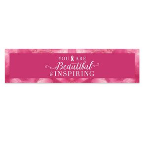 Personalized Breast Cancer Awareness Pink Inspiration 5 Ft. Banner