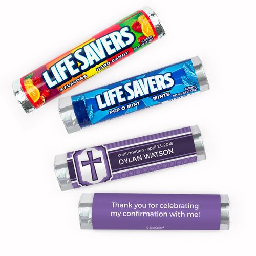 Personalized Confirmation Engraved Cross Lifesavers Rolls (20 Rolls)