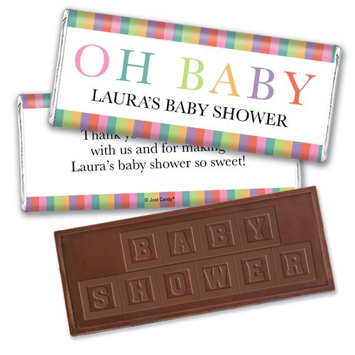 Baby Shower Personalized Embossed Chocolate Bar Happy Baby