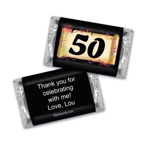 Milestones Personalized Hershey's Miniatures Wrappers 50th Birthday Chocolates Commemorate