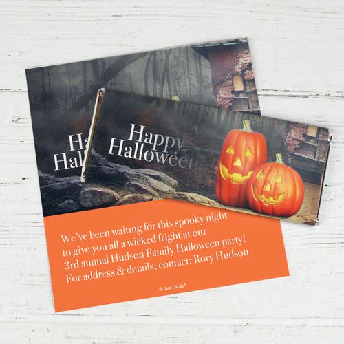 Personalized Halloween Ghostly Greetings Chocolate Bar Wrappers Only