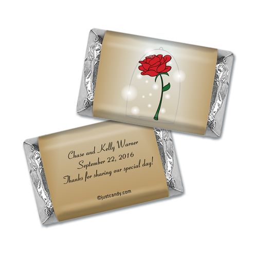 Wedding Favor Personalized Hershey's Miniatures Wrappers Beauty and Beast Rose