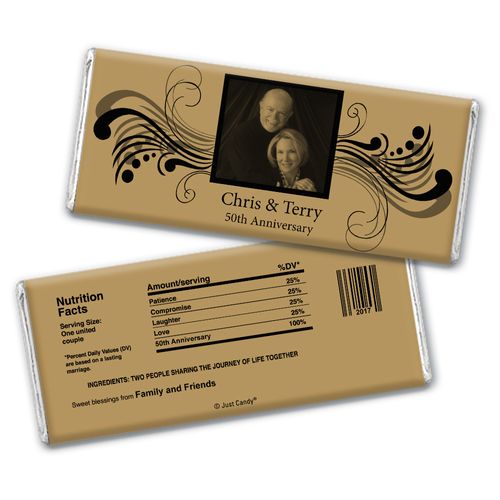 Anniversary Personalized Chocolate Bar Wrappers Chocolate & Wrapper Forever Yours 50th Anniversary Favors