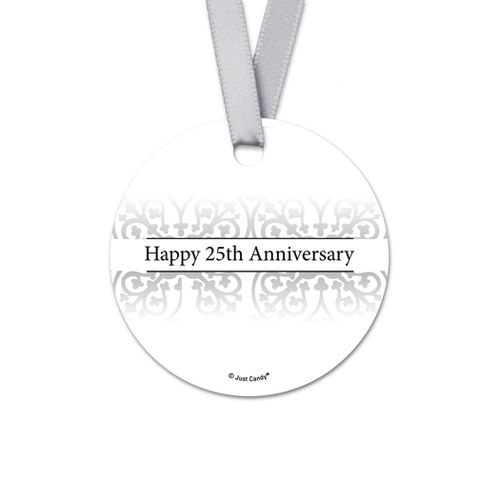 Personalized Round Fleur de Lis Anniversary Favor Gift Tags (20 Pack)