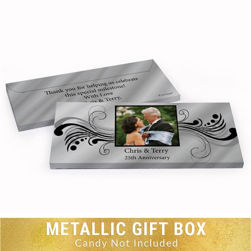 Deluxe Personalized 25th Anniversary Forever Yours Candy Bar Favor Box