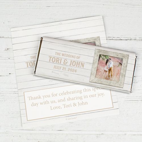 Personalized Wedding Farmhouse Framed Chocolate Bar Wrappers