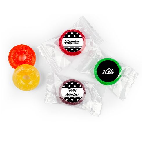 Birthday Personalized Life Savers 5 Flavor Hard Candy Polka Dot