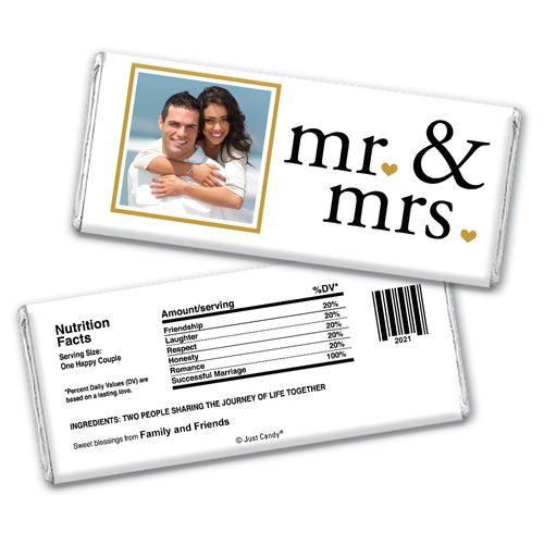 Wedding Favor Personalized Chocolate Bar Wrappers Mr & Mrs Photo