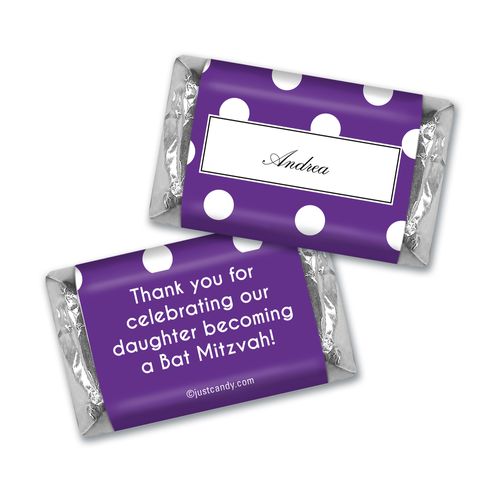 Bat Mitzvah Personalized Hershey's Miniatures Polka Dot Place Cards