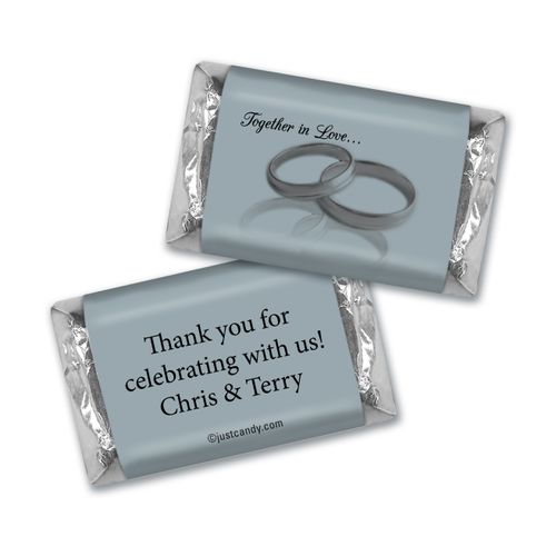 Anniversary Personalized Hershey's Miniatures Gilded Silver Rings 25th