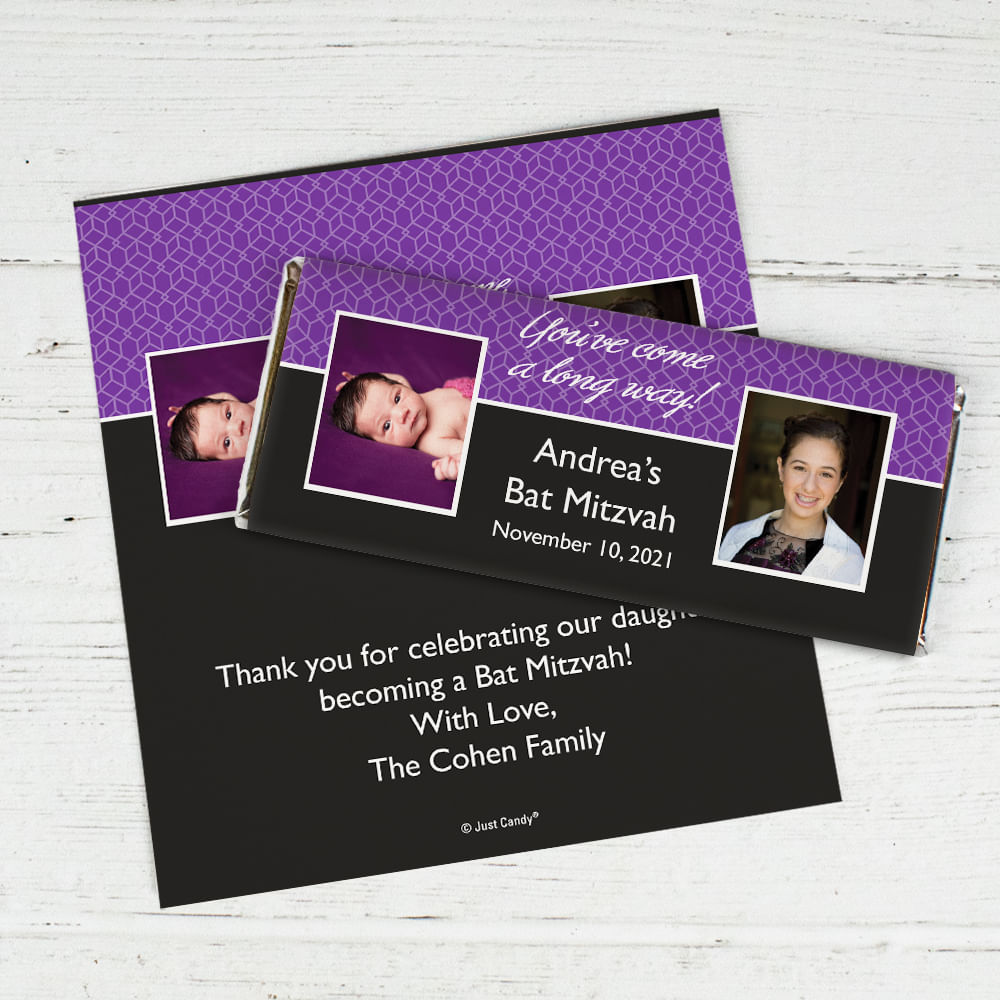 Bar & Bat Mitzvah | Personalized Chocolate Bar Wrappers | Then & Now ...