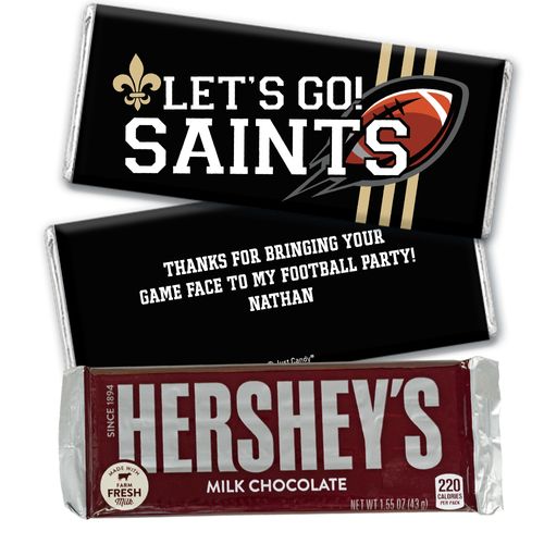 Personalized Saints Football Party Hershey's Hershey's Milk Chocolate Bar & Wrapper