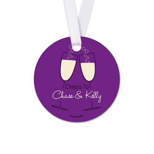 Personalized Round Cheers Rehearsal Dinner Favor Gift Tags (20 Pack)