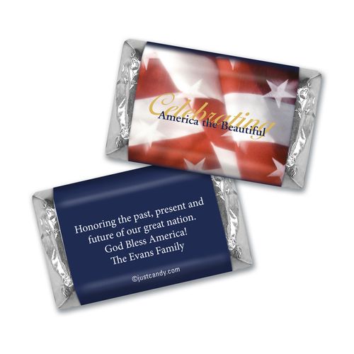 Personalized Patriotic Hershey's Miniatures America the Beautiful Patriotic Flag