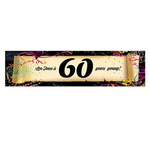 Personalized Birthday Confetti 60th 5 Ft. Banner