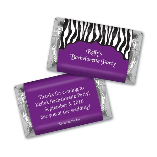 Bachelorette Party Favor Personalized Hershey's Miniatures Zebra Stripes