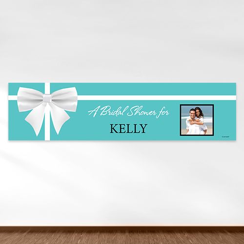Personalized Bridal Shower Bow & Photo 5 Ft. Banner