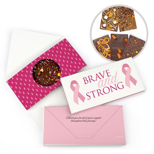 Personalized Breast Cancer Brave and Strong Gourmet Infused Belgian Chocolate Bars (3.5oz)
