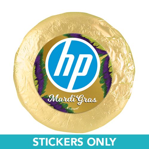 Personalized Mardi Gras Add Your Logo 1.25" Stickers (48 Stickers)