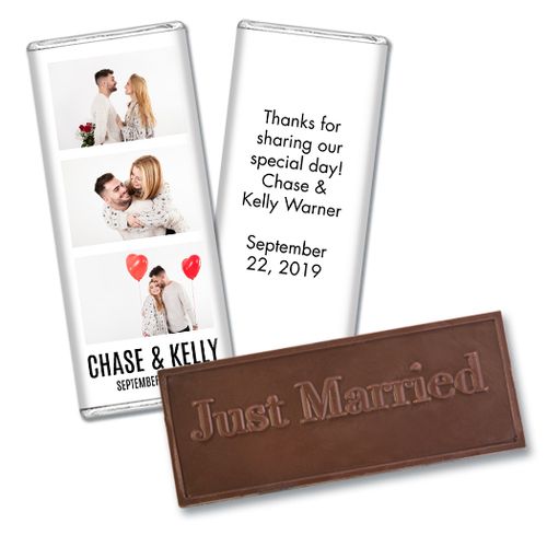 Personalized Wedding Sweet Photobooth Embossed Chocolate Bar