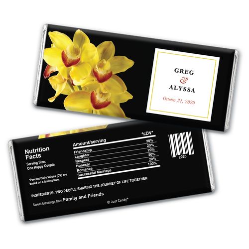 Personalized Chocolate Bar Wrappers Yellow Flower Wedding Favors