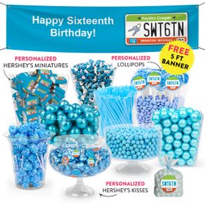 Personalized Sweet 16 Birthday License Plate Deluxe Candy Buffet