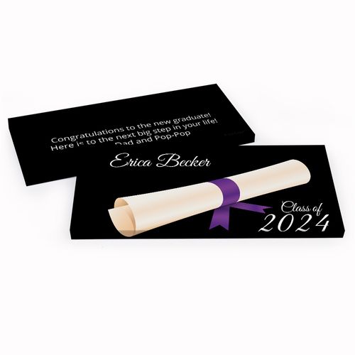 Deluxe Personalized Graduation Scroll Chocolate Bar in Gift Box