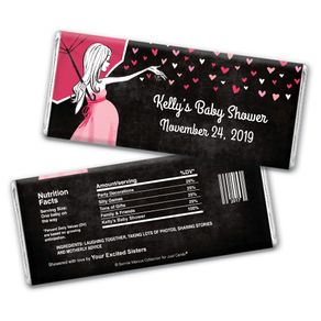 Bonnie Marcus Collection Personalized Chocolate Bar Wrappers Personalized Baby Shower Candy Sprinkling Pink