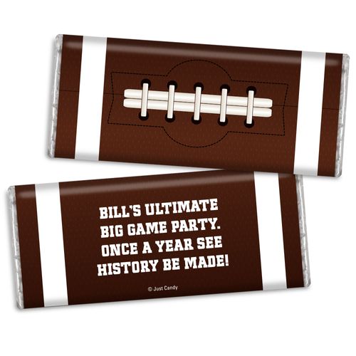 Personalized Football Party Themed Football Chocolate Bar & Wrapper