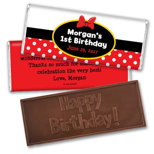 Personalized Birthday Embossed Happy birthday Chocolate Bar Minnie Mouse Theme