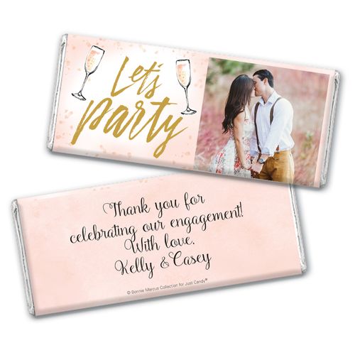 Personalized Bonnie Marcus Engagement Champagne Party Chocolate Bar & Wrapper