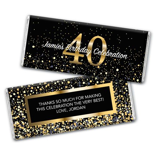 Personalized Milestone Elegant Birthday Bash 40 Chocolate Bar Wrappers