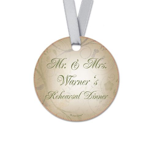 Personalized Round Ivy Rehearsal Dinner Favor Gift Tags (20 Pack)