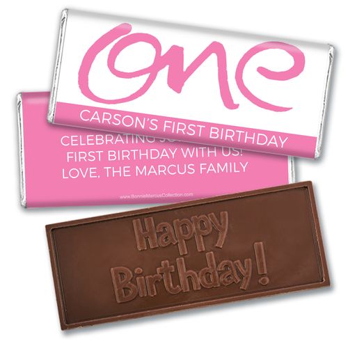 Bonnie Marcus Personalized 1st Birthday Doodle One Embossed Chocolate Bars