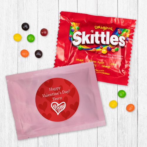 Personalized Valentine's Day Scribble Heart Skittles