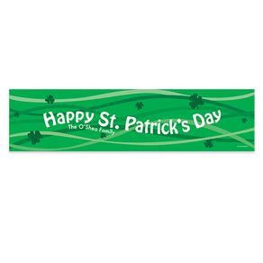 Personalized St. Patrick's Day Clover Streams 5 Ft. Banner