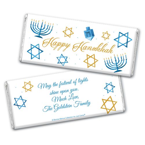 Personalized Bonnie Marcus Hanukkah 8 Crazy Nights Chocolate Bar Wrapper Only