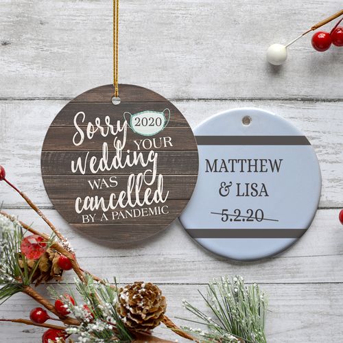 Personalized Cancelled Wedding Ornament