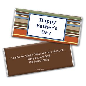 Personalized Father's Day Stripes Chocolate Bar