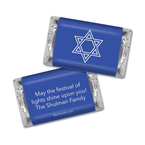 Personalized Hanukkah Hershey's Miniatures Wrappers Simple Star of David
